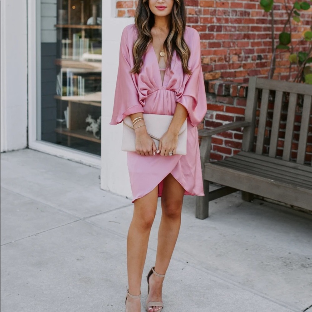 VICI Friends And Lovers Satin Dress - Mauve NWOT